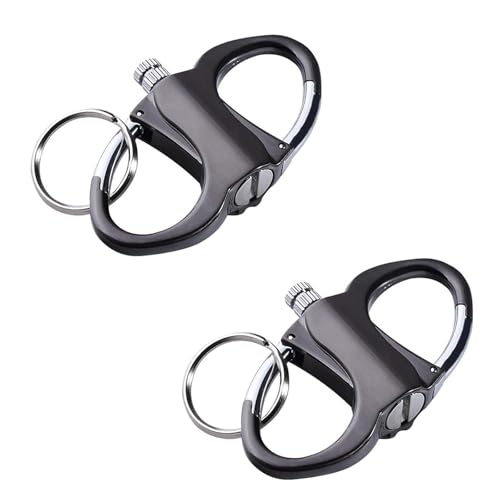 Homaskylynn Infinity Lighter, Keychain Lighter Match Strike, Permanent Waterproof Matches, Emergency Survival Fire Starter Striker, Outdoor Metal Key Chain(Black*2)