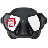 Salvimar Noah Comfort Fit Anti Fog, Maschera Adulto Anti Appannamento, per pesca subacquea, Nero