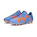 PUMA Mens Future Play Firm, Artificial Ground Soccer Cleats, Blue Glimmer-PUMA Mens White-Ultra Orange, 12.5