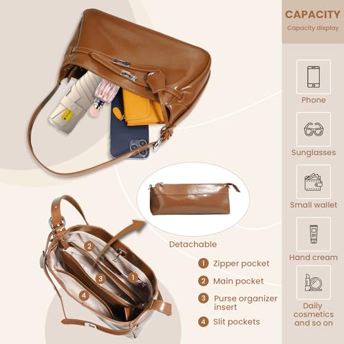 Genuine Leather Hobo Bag for Women, Slouchy tote Bags Purse Shoulder bag4