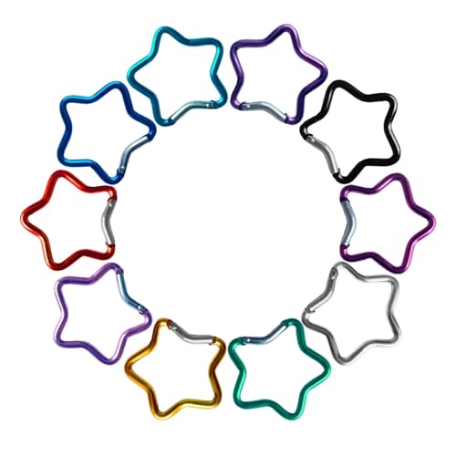 Clip de carabiner en forma de estrella, cierre de llavero en forma de estrella | Portateclas compacto de aluminio - Accesorios exteriores resistentes a la oxidación carabiner para acampar, vo