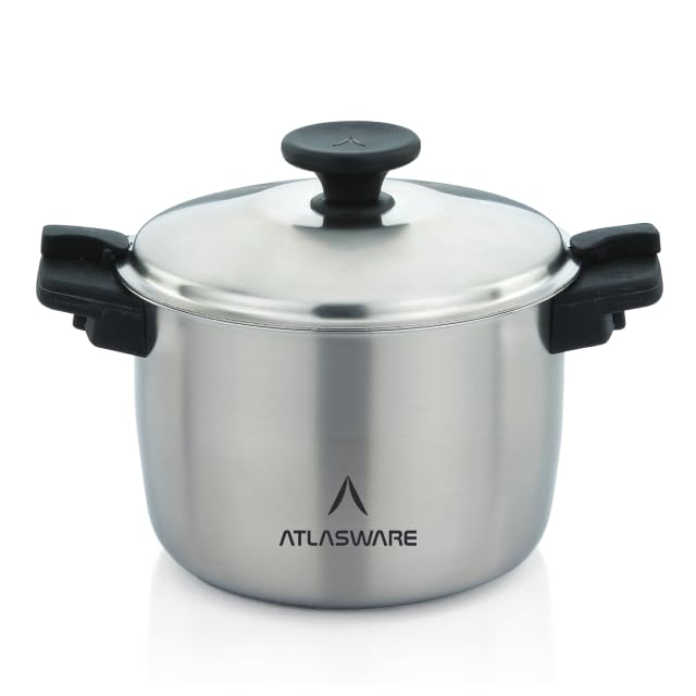 Image of Atlasware Stainless Steel Casserole with Flavour and Food Lock Lid 1650 ml