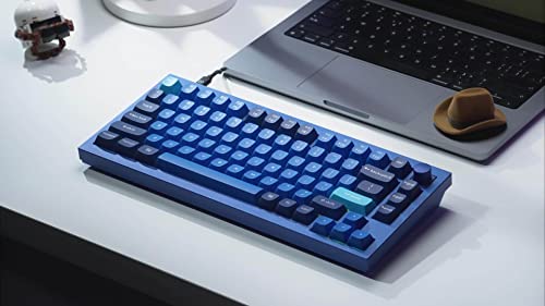 Image of Keychron Q1 QMK Custom Mechanical Keyboard - Version 2 Fully Assembled Knob / Navy Blue - A / Gateron G Pro Brown