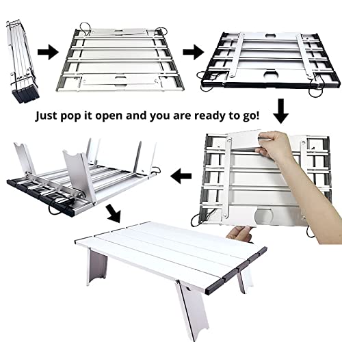 Table de camping pliante ultralégère et compacte en aluminium brossé - 7