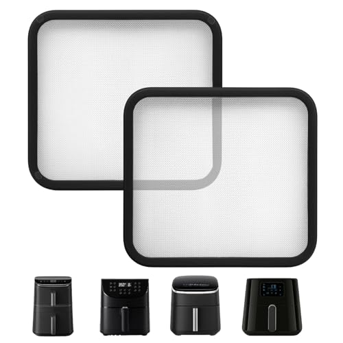 2Pcs Spritzschutz für Cosori Airfryer Heißluftfritteuse CP158 5,5L, TurboBlaze 6,0L, Premium Il 6,2L, Turbo Tower 10,8L, Philips Airfryer HD9270/91 XL 6,2L HD9285/91 XXL 7,2L Zubehör, 22 x 21x 0.5cm