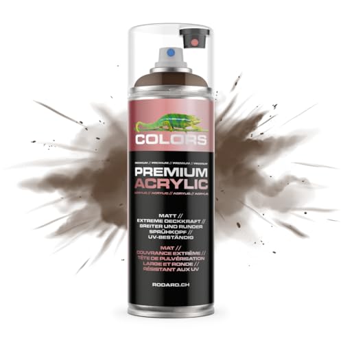 COLORS Premium Acrylic Sprühfarbe 400ml – Hochdeckender Sprühlack für Innen & Außen, Spraydose für DIY-Projekte - RAL 8011 - Nussbraun Matt