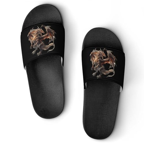 Dragon House Sandals Non-Slip Bathroom Slippers Beach Summer Shoes for Men Women