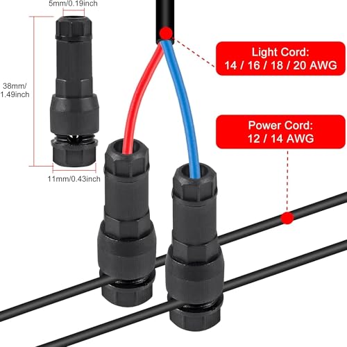 Image of Bellox 10 Pcs Low Voltage Wire Connector, 12-20 Gauge Waterproof Replacement Landscape Light Cable Connector, Twist Lock Wire Connector for Landscape Lighting Path Lights Home, Electrician Use