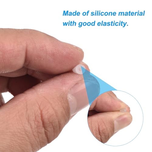 Image of uxcell 28Pcs Silicone End Caps, 1.6mm(1 /16 inch) ID 8mm(5 /16 inch) Height Round Rubber Elastic Screw Thread Protectors Soft Flexible Screw Bolt Covers Caps for Metal Tube Rod Bolt, Clear
