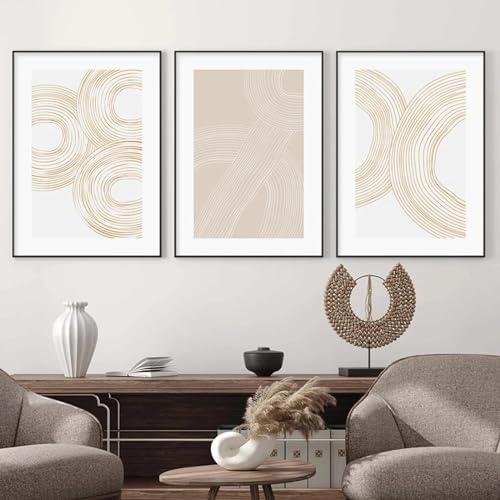 Affiche imprimée géométrique pour sublimer un salon scandinave chaleureux