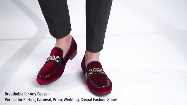 Amazon.com: MENS LUXURY LOAFER SHOES: RED display picture 2