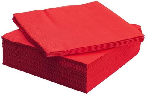 Venuscello® 100 x Serviettes Paper Napkins Red Disposable Recyclable Tissue Ultra Ply 33cm 2Ply for Catering Wedding Birthday Parties
