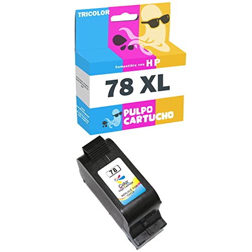 Pulpo Cartucho   Cartucho de Tinta 78 XL Color Compatible con HP 78 XL/Ref. C6578AE   Alta Capacidad   Valido para Impresoras Color Copier, DeskJet, Digital Copier, Fax, OfficeJet, PhotoSmart, PSC