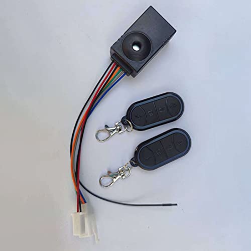 E-bike-alarm voor elektrische fiets, alarm voor 48 V, 72 V, voor elektrische fietsen met twee afstandsbedieningen met 4 toetsen, zwart, 60 x 35 mm (3 pinnen 1 pin