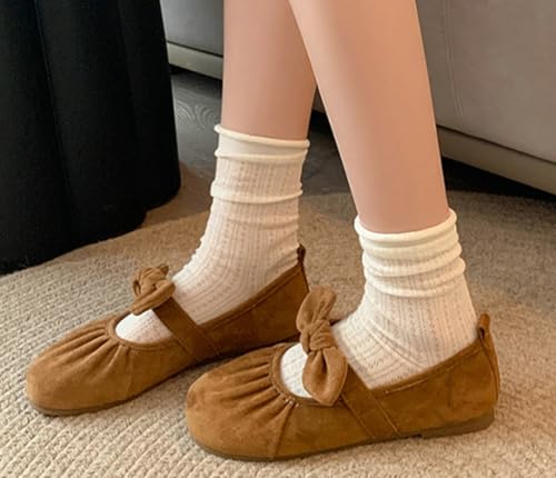 Bow Mary Jane Ballet Flats Women Casual Cute Round Toe Flat Shoes Comfortable Ballet Flats Shoes Dressy Outdoor Shoe 20252