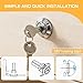Nextpal Stainless Steel Tool Box Lock Replacement Set, Universal Drawer Lock with Keys 180° Rotation Compatible with Truck Toolbox Cabinet Storage Case(Fastening Tab and Keys, Cylinder) (1 Pack)