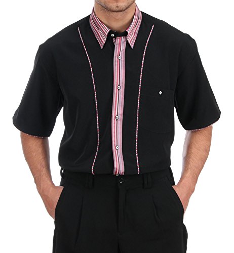 Chemises pour hommes HK Mandel vêtement noir coupe droite taille S