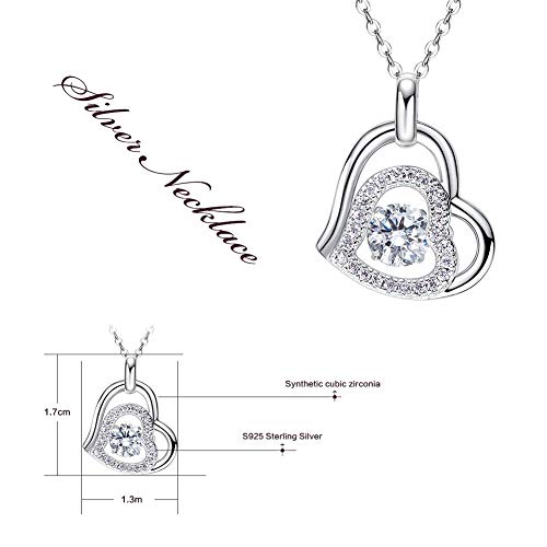 Collar de corazón de plata 925 para celebrar el amor eterno 6
