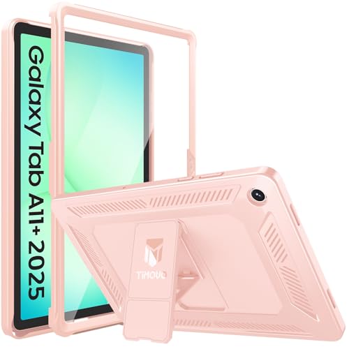 Image of TiMOVO Shockproof Case for Samsung Galaxy Tab A11+ /A11 Plus 11'', Pink | Fit for SM-X230 /X236 /X238, Built-in Screen Protector, Dust Plug & Precise Cutouts, Shockproof Rugged Full Body Protection