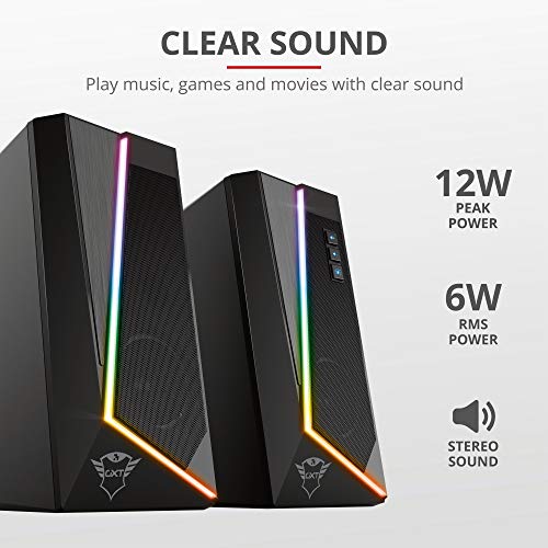 Gaming Set di Altoparlanti PC GXT 609 Zoxa Casse PC, Speakers, 6 Modalità di illuminazione RGB & GXT 835 Azor Tastiera Illuminata - Casse per PC - Immagine 2