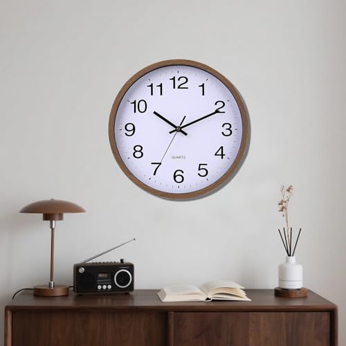 Horloge murale design moderne à quartz et cadre bois de qualité - 8