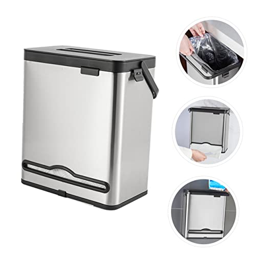 Caneca de basura rectangular para colgar de acero inoxidable miniatura 7