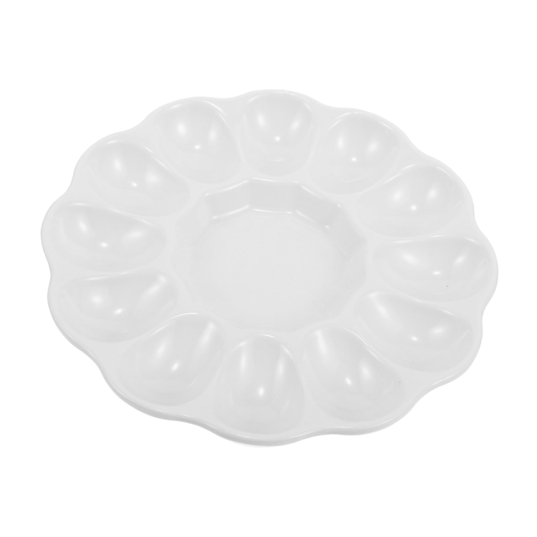 Plato para huevos rellenos antideslizante que evita vuelcos, bandeja cerámica de 20 cm