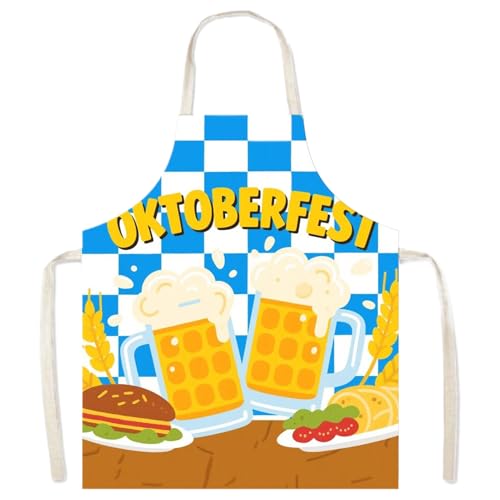 Delantales para cocinar, delantal Oktoberfest | Cintura ajustable resistente a las manchas transpirable ropa a cuadros para barbacoa, peluquería, cerámica, jardinería, catering, 01., Refer to