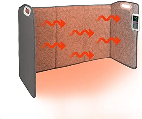 Portable Space Heater for Office and Home, Foldable Foot Warmer Under Desk for Leg and Feet, Personal Electric Panel Space Heater with Thermostat and Timer, Quiet Floor Foot Heater with Auto Shut Off