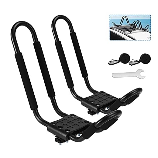 Blueshyhall 2 stück Universal Auto Kajakhalter, Bootsträger Auto Dach, Bootshalterung Dachträger, Kajak Stütze, Universal J bar Dachträger kann 74 kg Tragen, Halter für Kajak und Skibrett