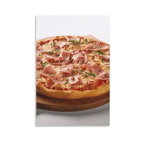 Impression sur toile moderne pour raviver une pièce sombre avec une affiche pizza jambon