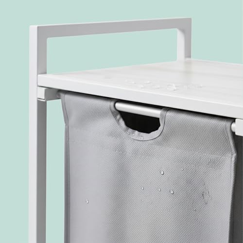 Panier à linge 3 bacs amovibles gris et blanc Relaxdays - 7