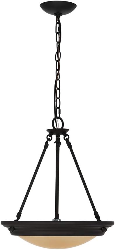 Flash Deals - 40% OFF Amazon Brand – Ravenna Home Classic Glass Semi-flush Mount Light Pendant, Bulbs Included, 9.75H, Dark Bronze