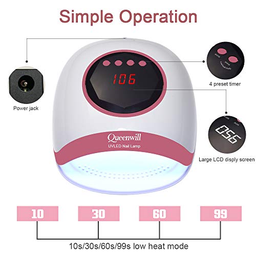 Led Uv Nail Lamp For Gel,Professional Nail Dryer Light Smart Auto-Sensing With 4 Timer Setting 10/30/60/99S #TOP2