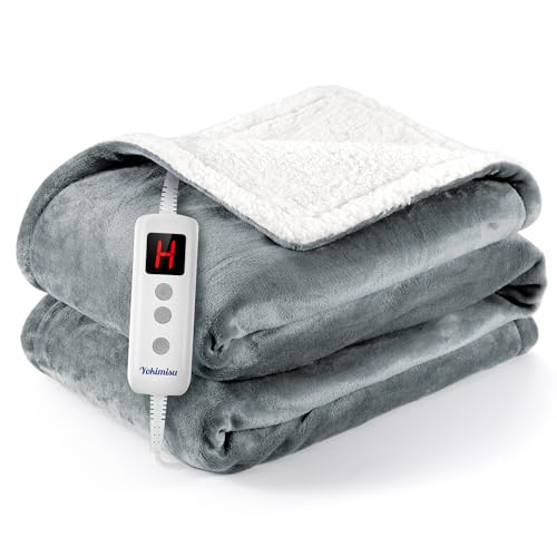Yokimisu 電気毛布 掛け敷き兼用 120W速暖 節電 188×130cm 10段階温度調整 9Hタイマー付き 電気毛布洗える 恒温加熱 頭寒足熱 ダニ退治 電気敷き毛布 電気掛け毛布 電気ブランケット 防寒対策 肩掛け 膝掛け 厚手生地 ふわふわ 両面使え 暖房器具 日本語取扱説明書付きのサムネイル