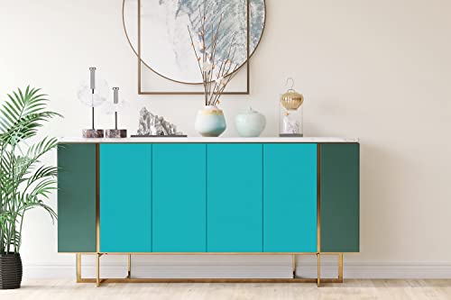 Pegatinas para muebles turquesa oscura lámina adhesiva cómoda 100x50cm 4
