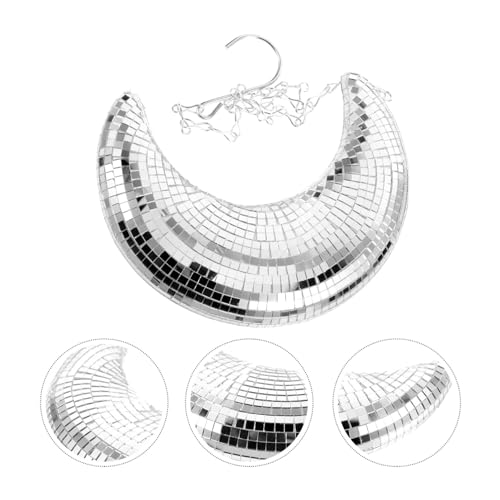 Disco Moon Hanging Decoration Reflective Wall Pendant para fiestas retro, adorno único para decoración moderna y rústica miniatura 3