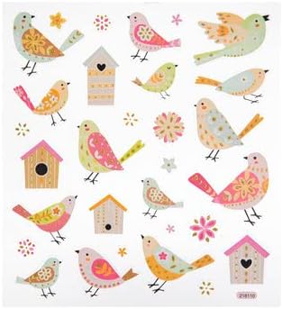 Birds and Birdhouses Glitter Stickers for Journaling, Scrapbooking, Cardmaking, Arts & Crafts - 30 Pieces image 3