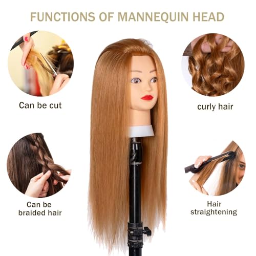 mannequin head with 80 human hair straight 2634-2834 doll head with hair cosmetology mannequin head human hair for hairdresse 27yellow