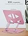 Aoviho Tablet Stand Holder for Desk, Adjustable Desktop Tablet Holder, Foldable Aluminum Tablet Mount for iPad pro 12.9, iPad Air Mini, Samsung Galaxy Tabs Z Fold Kindle Fire,4-12 inch, Rose Gold