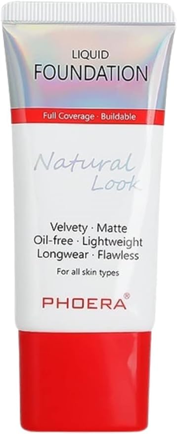 GlamzaPhoera Foundation Full Coverage Makeup Set - 24hr Long Lasting Oil Control - Same Foundation Smarter Packaging (103 Warm Peach)[Amazon-developed Certification] Compact by Design