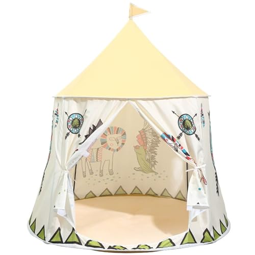 Tente d'intérieur enfants grand tipi amovible de 45,7 x 48,4 pouces