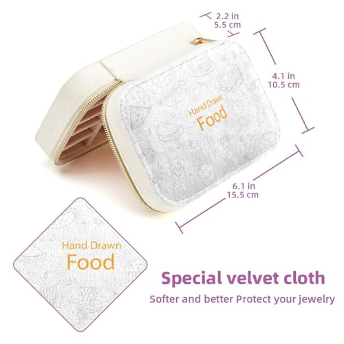 Caja de almacenamiento de terciopelo compacta para aretes y collares 6