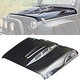 The Avenger Style Replacement Hood Compatible with 2007-2018 Jeep Wrangler JK JKU Unlimited Rubicon, Black