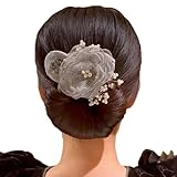 Insstyle Full Star Flower Hair Accessories,Hand Embroidered Flowers Deft Bun,Deft Bun Hair Twister,Insstyle Flower Hair Bun Roller Elegant Lazy Hair Curler for Women Girls (#7)