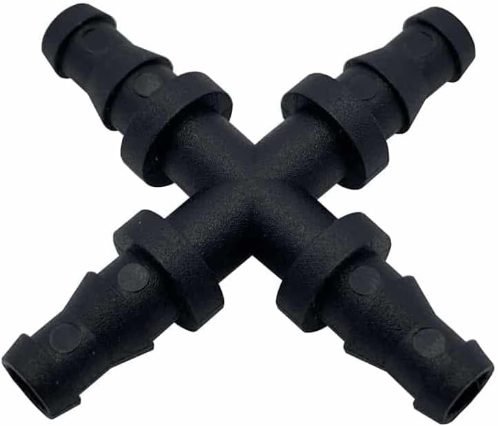 AutoPot Tee Connector & Cross Connector 5-Packs (3/8” Cross Connector 5-Pack)