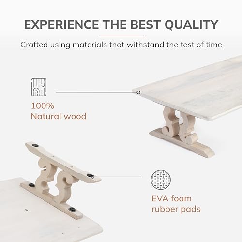 Image of Anji Mountain Monitor Stand - Desktop Organizer & Laptop Riser, Ergonomic Monitor Riser, Space-Saving Monitor Stand for Desk, Durable Construction, Easy Assembly, Ideal for Home & Office