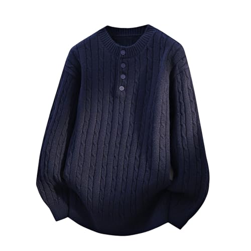 Cárdigan chaqueta de punto hombre para ropa informal cómoda en invierno azul marino XL