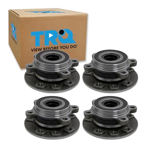 TRQ Front and Rear Wheel Bearing and Hub Assembly Set 4 Piece Compatible with 2015-2021 Jeep Renegade All Wheel Drive 2016-2018 Fiat 500X All Wheel Drive 2019-2022 500X