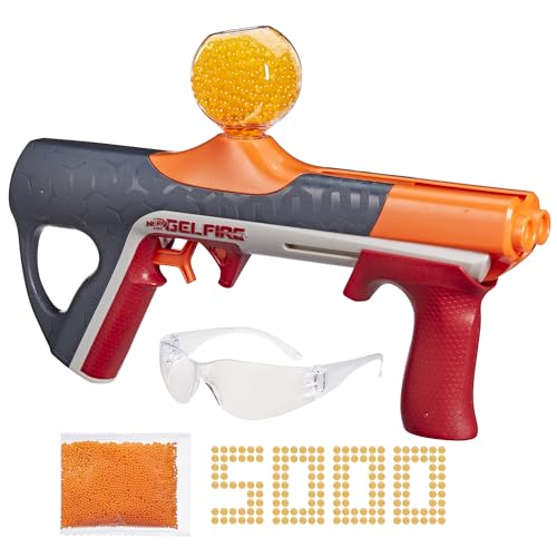 Image of Nerf Pro Gelfire Quadrant Blaster, 150 FPS, 5,000 Gelfire Rounds, 4 Round Slam Fire, 400 Round Hopper, Eyewear, Ages 14+